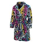 Colorful Geometric Tribal Pattern Print Men's Bathrobe