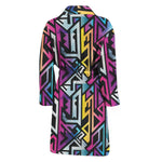 Colorful Geometric Tribal Pattern Print Men's Bathrobe