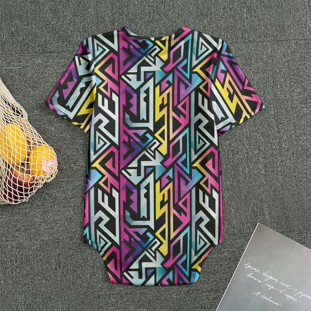 Colorful Geometric Tribal Pattern Print Men's Bodysuit