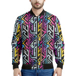 Colorful Geometric Tribal Pattern Print Men's Bomber Jacket