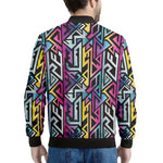 Colorful Geometric Tribal Pattern Print Men's Bomber Jacket