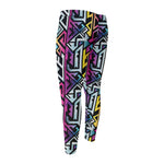 Colorful Geometric Tribal Pattern Print Men's Compression Pants