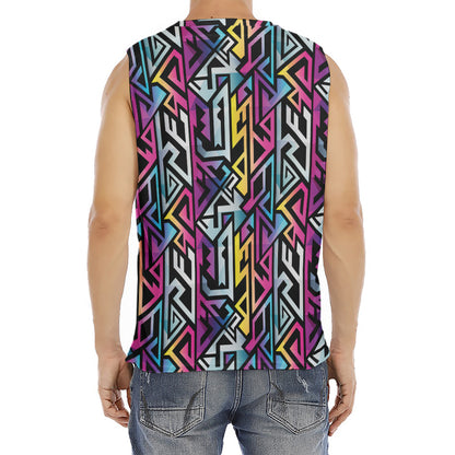 Colorful Geometric Tribal Pattern Print Men's Fitness Tank Top