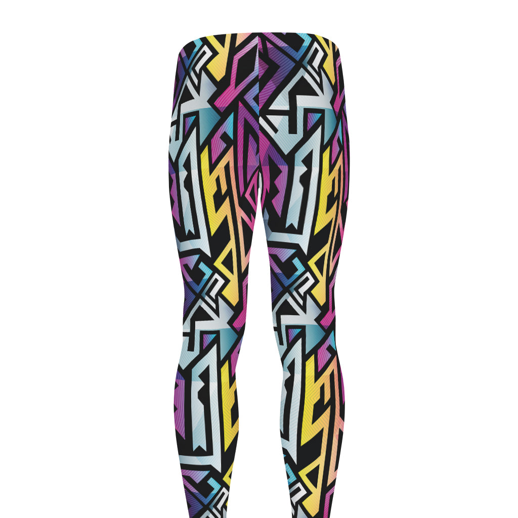 Colorful Geometric Tribal Pattern Print Men's leggings