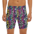 Colorful Geometric Tribal Pattern Print Men's Long Boxer Briefs