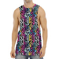 Colorful Geometric Tribal Pattern Print Men's Muscle Tank Top