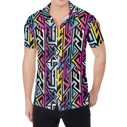 Colorful Geometric Tribal Pattern Print Men's Shirt