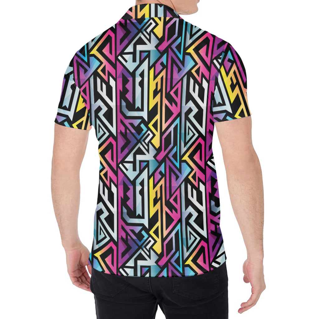 Colorful Geometric Tribal Pattern Print Men's Shirt