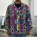 Colorful Geometric Tribal Pattern Print Men's Shirt Jacket