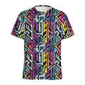 Colorful Geometric Tribal Pattern Print Men's Athletic T-Shirt