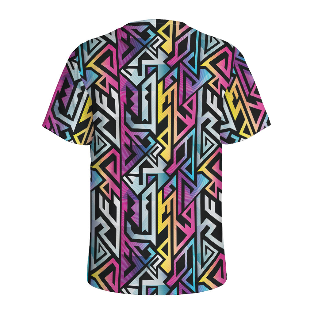 Colorful Geometric Tribal Pattern Print Men's Sports T-Shirt