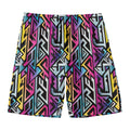 Colorful Geometric Tribal Pattern Print Men's Swim Trunks
