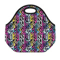 Colorful Geometric Tribal Pattern Print Neoprene Lunch Bag
