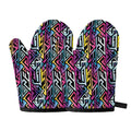 Colorful Geometric Tribal Pattern Print Oven Mitts