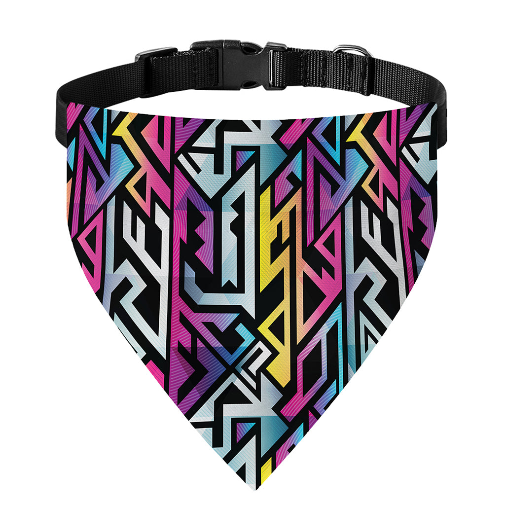 Colorful Geometric Tribal Pattern Print Over The Collar Dog Bandana