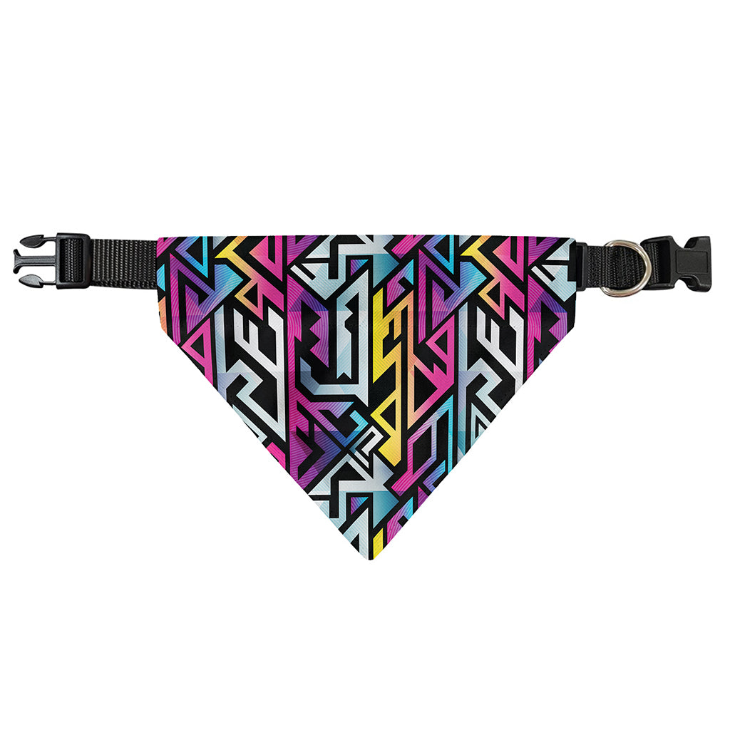 Colorful Geometric Tribal Pattern Print Over The Collar Dog Bandana