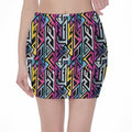 Colorful Geometric Tribal Pattern Print Pencil Mini Skirt