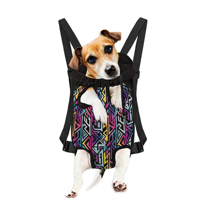 Colorful Geometric Tribal Pattern Print Pet Carrier Backpack