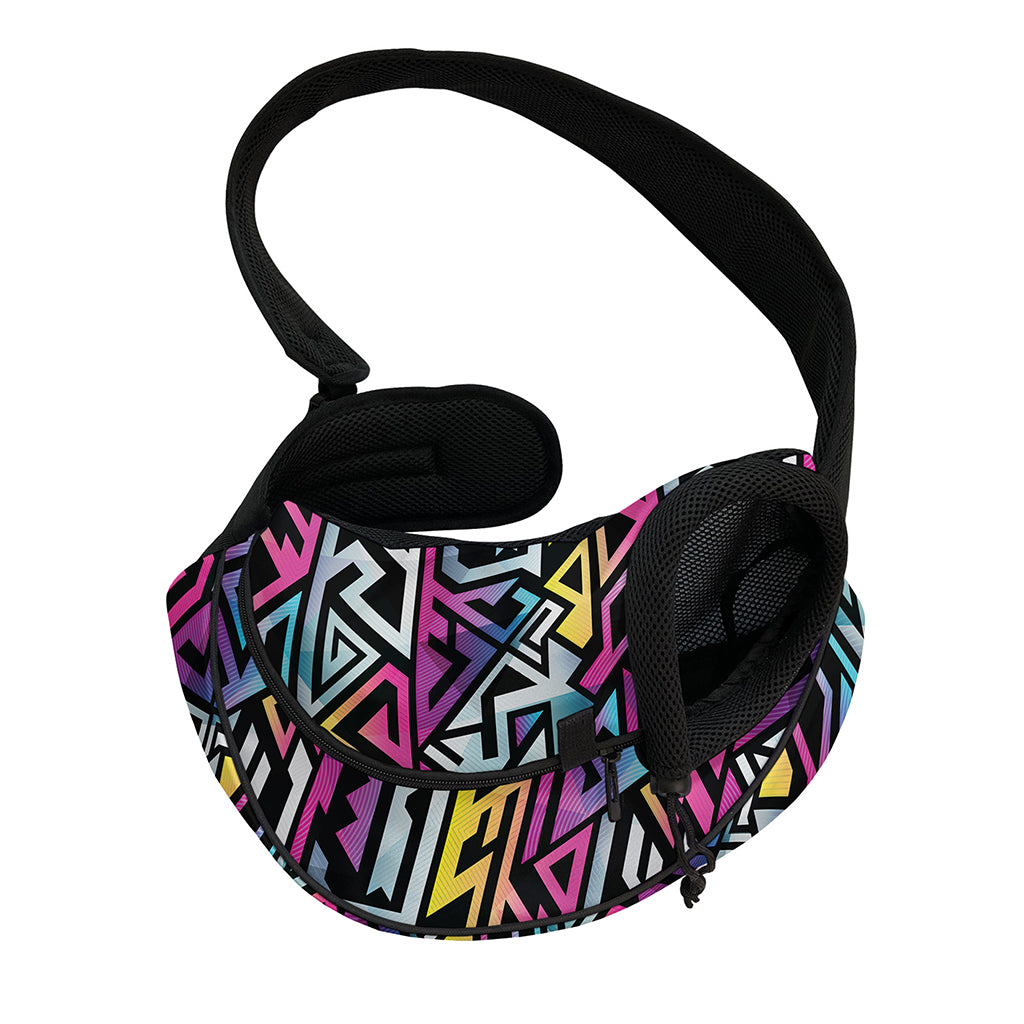 Colorful Geometric Tribal Pattern Print Pet Sling Carrier