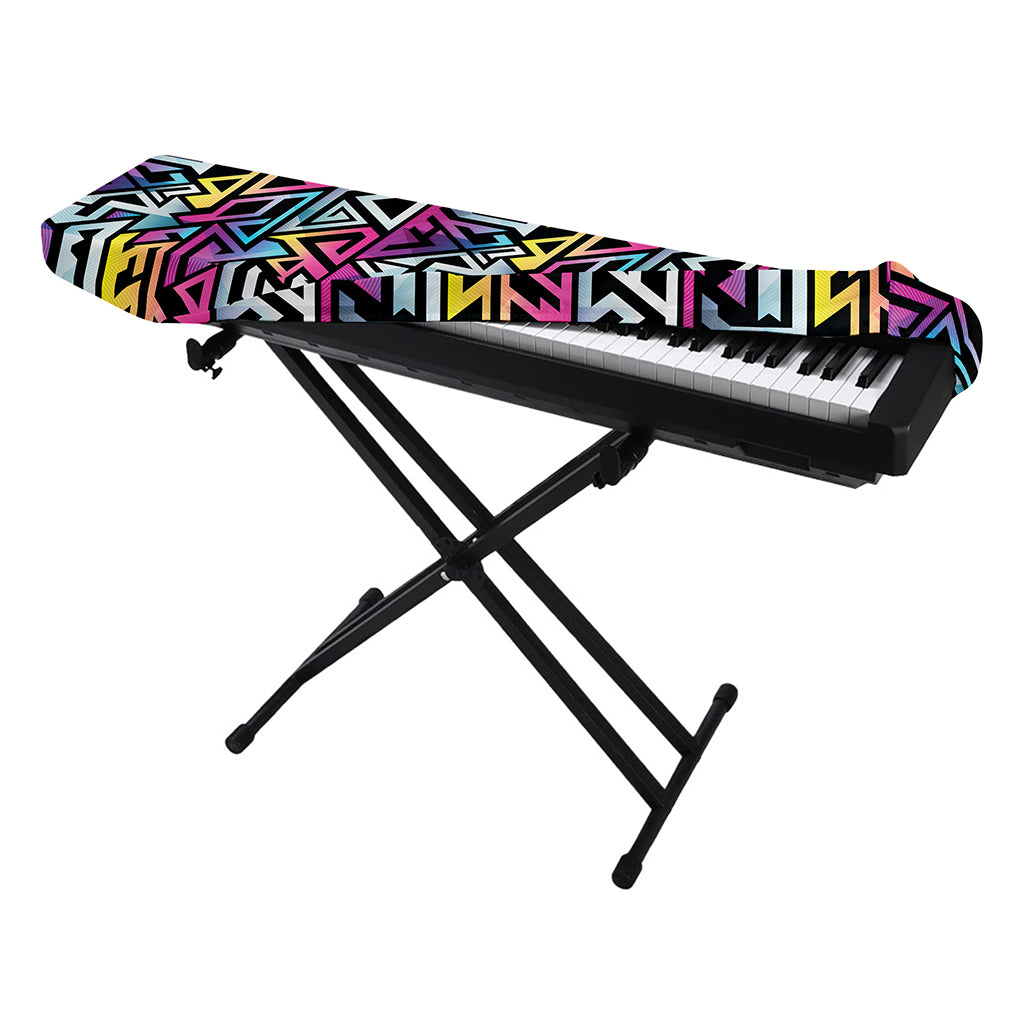 Colorful Geometric Tribal Pattern Print Piano Keyboard Cover