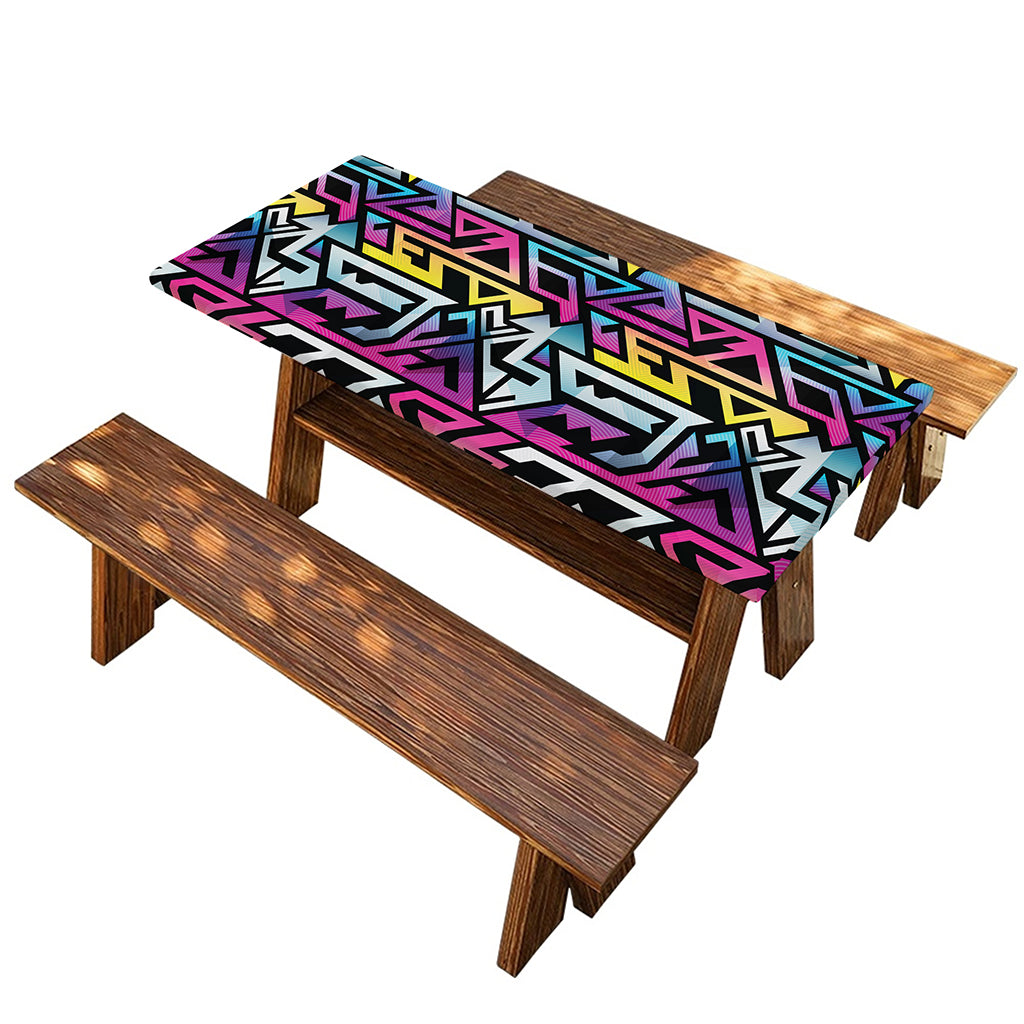 Colorful Geometric Tribal Pattern Print Picnic Table Cover