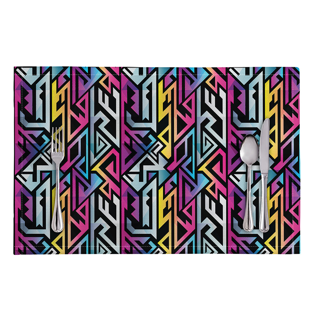 Colorful Geometric Tribal Pattern Print Placemat