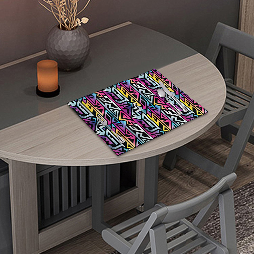 Colorful Geometric Tribal Pattern Print Placemat