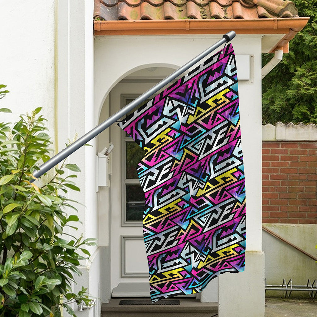 Colorful Geometric Tribal Pattern Print Polyester Flag