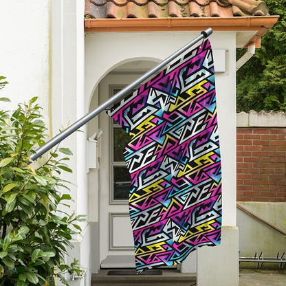 Colorful Geometric Tribal Pattern Print Polyester Flag