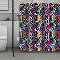 Colorful Geometric Tribal Pattern Print Polyester Shower Curtain