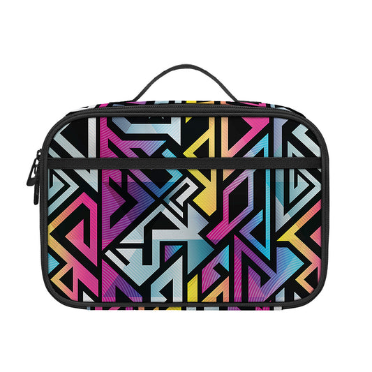 Colorful Geometric Tribal Pattern Print Portable Lunch Bag