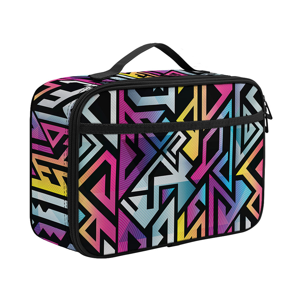 Colorful Geometric Tribal Pattern Print Portable Lunch Bag