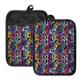 Colorful Geometric Tribal Pattern Print Pot Holders With Pocket