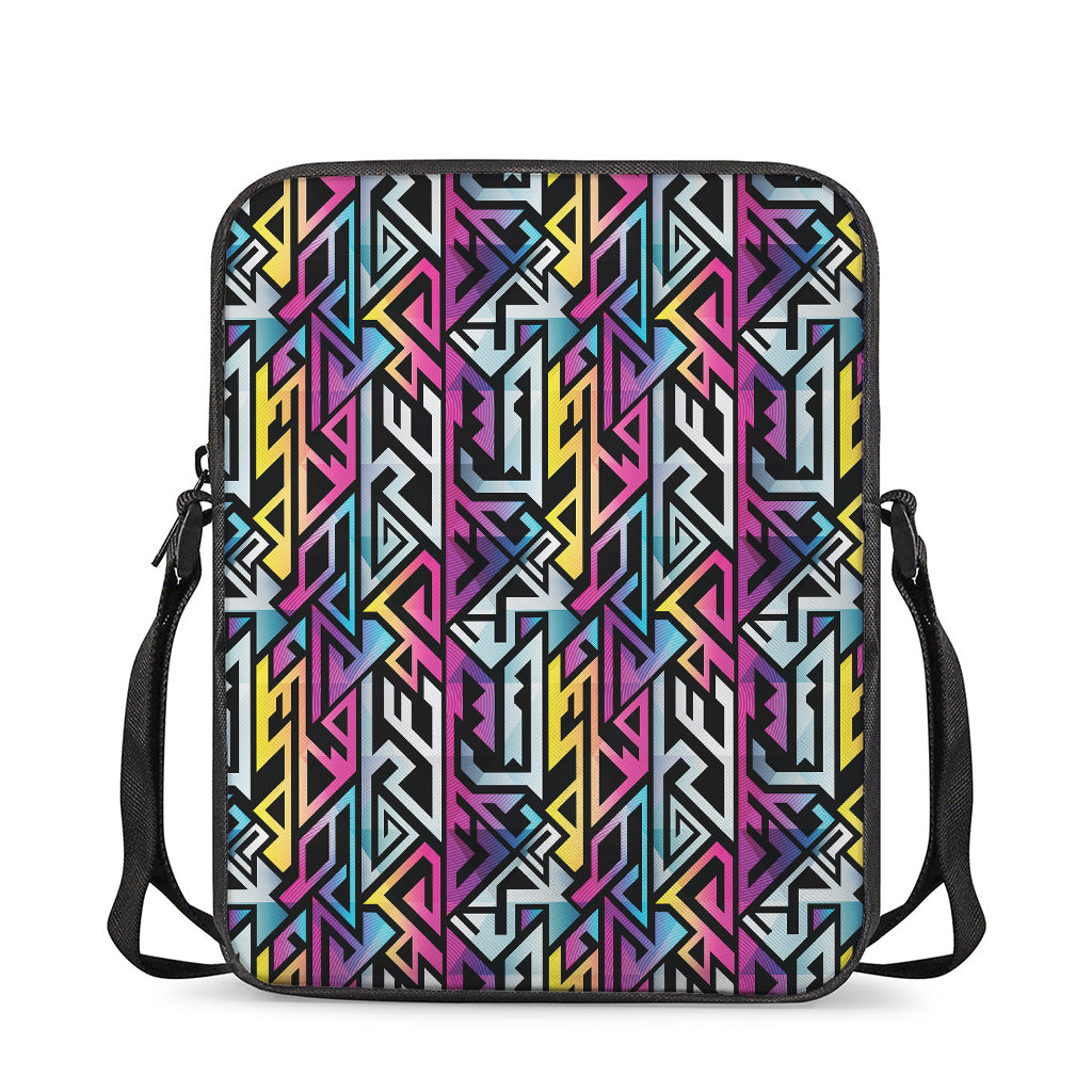 Colorful Geometric Tribal Pattern Print Rectangular Crossbody Bag