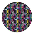 Colorful Geometric Tribal Pattern Print Round Floor Mat