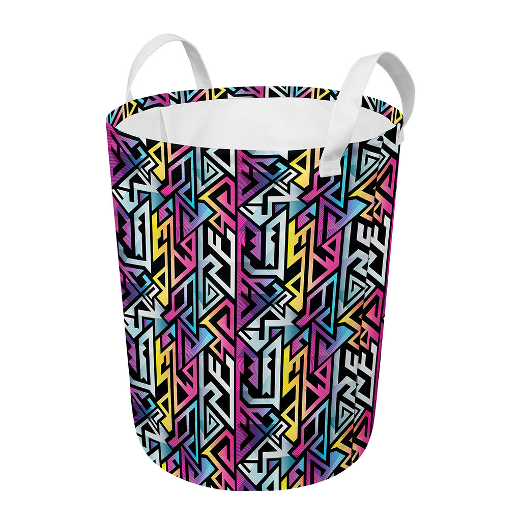 Colorful Geometric Tribal Pattern Print Round Laundry Basket