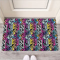 Colorful Geometric Tribal Pattern Print Rubber Doormat