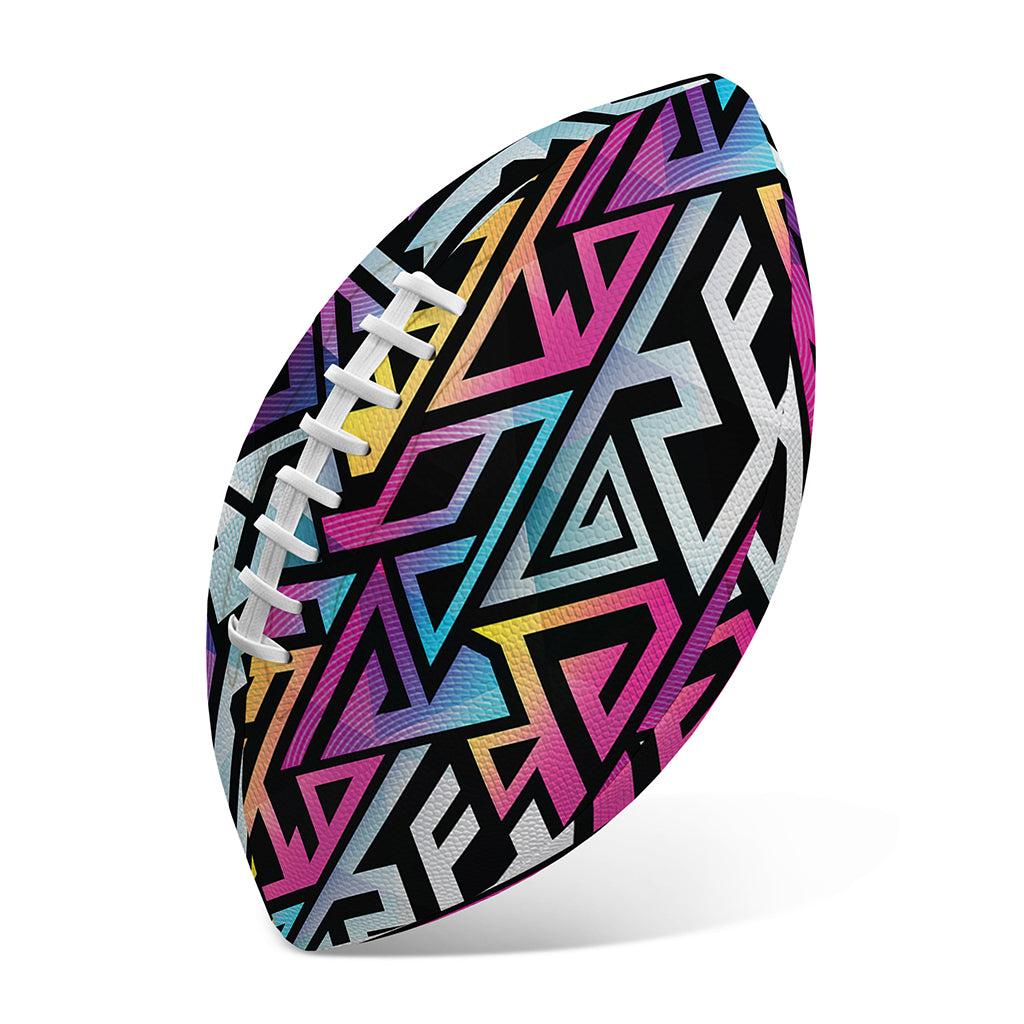Colorful Geometric Tribal Pattern Print Rugby Ball