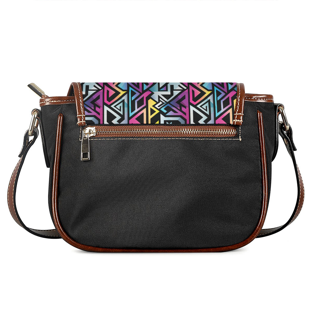 Colorful Geometric Tribal Pattern Print Saddle Bag