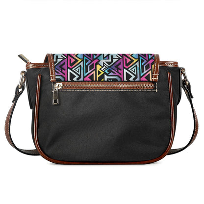 Colorful Geometric Tribal Pattern Print Saddle Bag