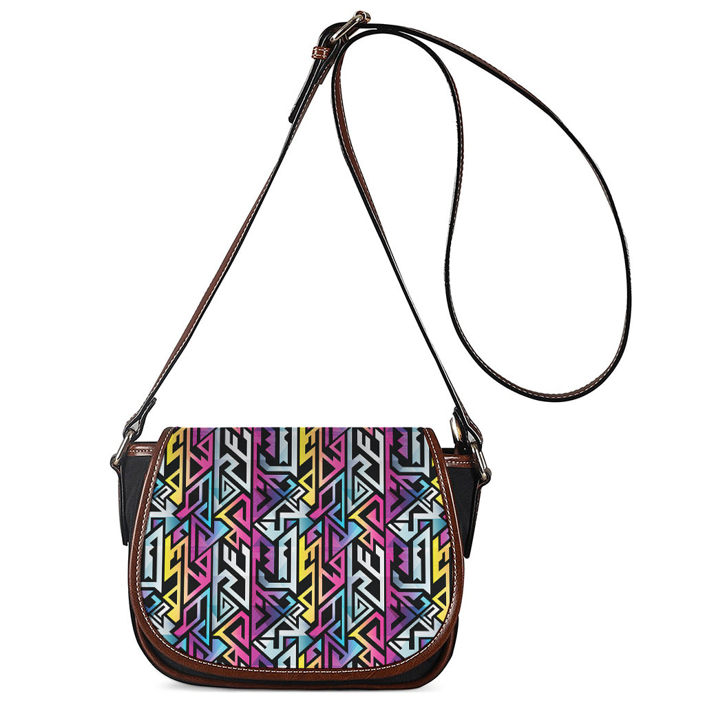 Colorful Geometric Tribal Pattern Print Saddle Bag