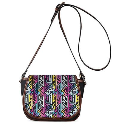 Colorful Geometric Tribal Pattern Print Saddle Bag