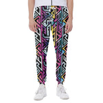 Colorful Geometric Tribal Pattern Print Scuba Joggers