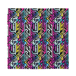 Colorful Geometric Tribal Pattern Print Silk Bandana