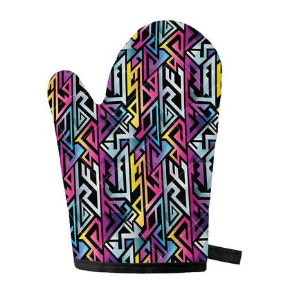 Colorful Geometric Tribal Pattern Print Single Oven Mitt