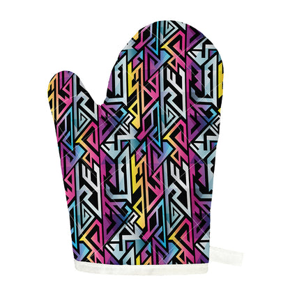 Colorful Geometric Tribal Pattern Print Single Oven Mitt