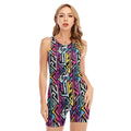 Colorful Geometric Tribal Pattern Print Sleeveless One Piece Swimsuit