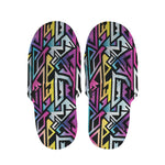 Colorful Geometric Tribal Pattern Print Slippers