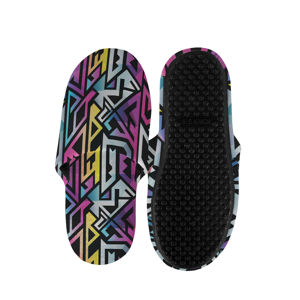Colorful Geometric Tribal Pattern Print Slippers