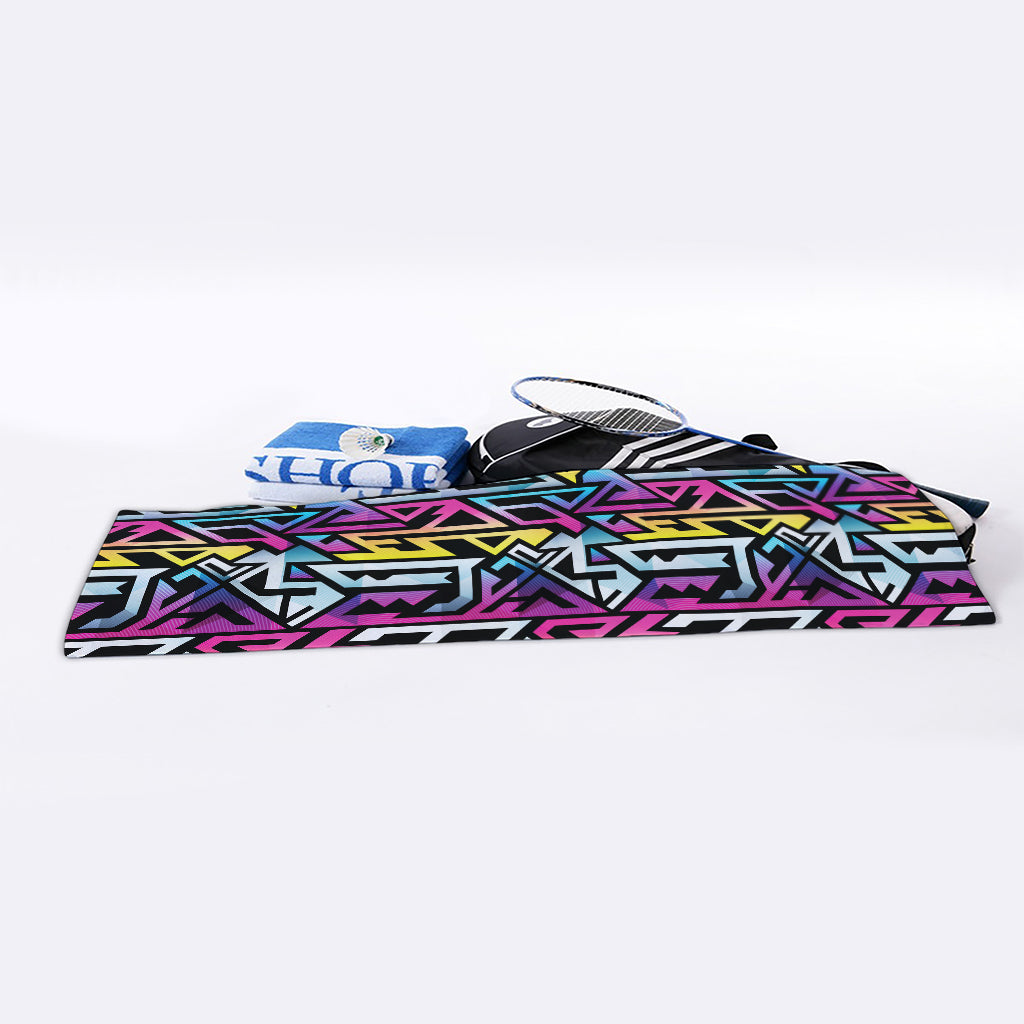 Colorful Geometric Tribal Pattern Print Sports Towel